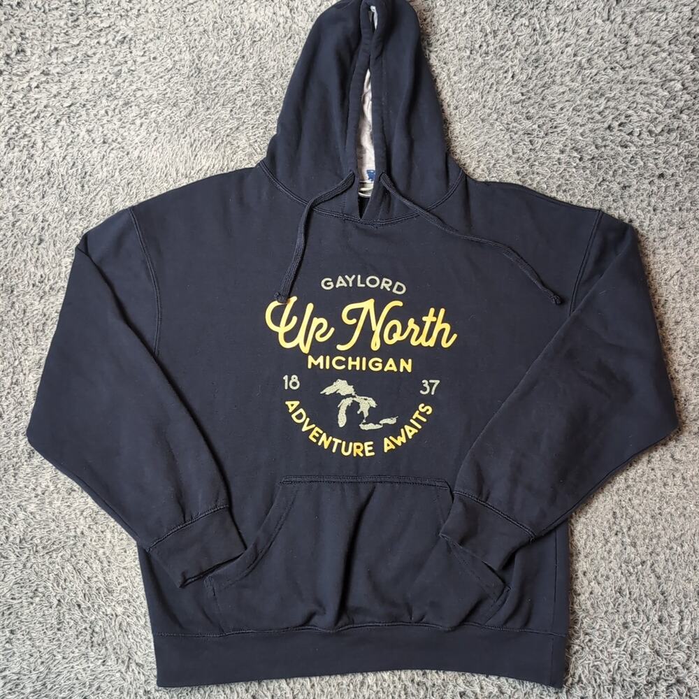 Gaylord Michigan Hoodie Adult Large Blue Destination Pullover Sweatshirt Tourist